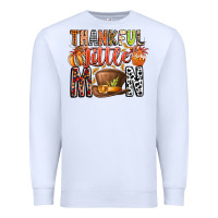 White Thankful Little Mon Premium Sweatshirt - CowhideDigitalArt