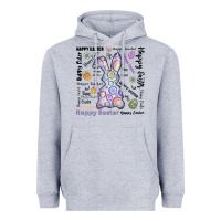 Heather Grey Happy Easter Heavyweight Hoodie - CowhideDigitalArt