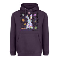 Plum Happy Easter Heavyweight Hoodie - CowhideDigitalArt