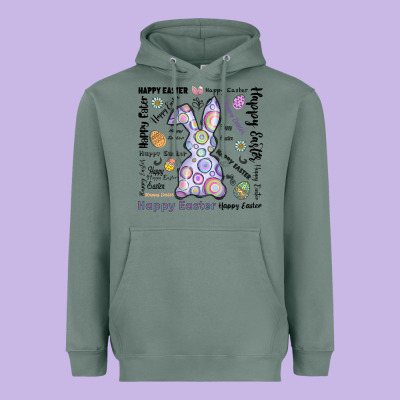 Happy Easter Heavyweight Hoodie Designed By Cowhidedigitalart