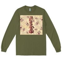 Army Green hogwarts with letters Long Sleeve Tee - TumblerDesignByShophia