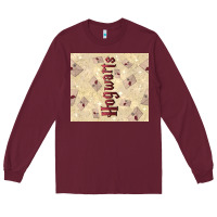 Burgundy hogwarts with letters Long Sleeve Tee - TumblerDesignByShophia