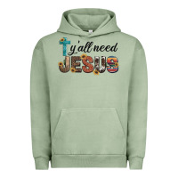 Pigment Oil Green y'all need jesus Urban Hoodie - Artiststas