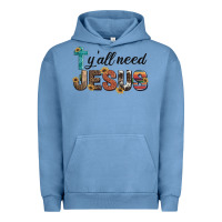 Pigment Pebble Blue y'all need jesus Urban Hoodie - Artiststas