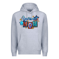 Heather Grey American mom Mother's Day Premium Hoodie - FaDigitalArtStudio