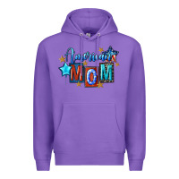 Purple American mom Mother's Day Premium Hoodie - FaDigitalArtStudio
