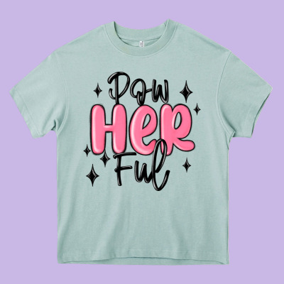 Powherful Heavy Core Tee Designed By Maliassmallbusiness