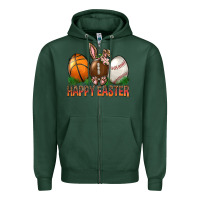 Sports Green Happy Easter Sports Zipper Hoodie - BundleAndBundleShop