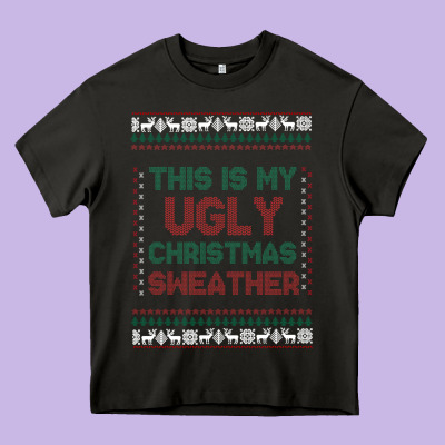 This Is My Ugly Christmas Heavy Core Tee Designed By Maliassmallbusiness