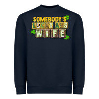 Navy St. Patrick's Somebody's lucky ass wife Heavyweight Sweatshirt - CowGirlArtShop
