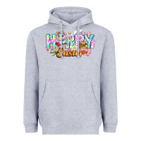 Heather Grey Happy Easter Heavyweight Hoodie - CowhideDigitalArt