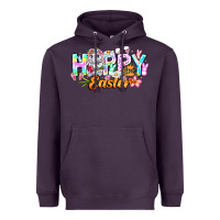 Plum Happy Easter Heavyweight Hoodie - CowhideDigitalArt