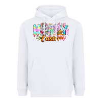 White Happy Easter Heavyweight Hoodie - CowhideDigitalArt