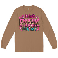 Toasted Coconut I wear pink for my custom name Cancer Awareness Long Sleeve Tee - HowdyJamesFarm
