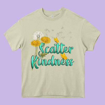Scatter Kindness Heavy Core Tee Designed By Nancycooperartshop