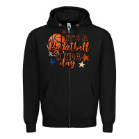 Black it's a basketball kinda day Zipper Hoodie - FaDigitalArtStudio
