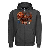 Charcoal Heather it's a basketball kinda day Zipper Hoodie - FaDigitalArtStudio