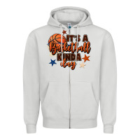 Dove Grey it's a basketball kinda day Zipper Hoodie - FaDigitalArtStudio