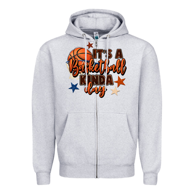 It's A Basketball Kinda Day Zipper Hoodie by FaDigitalArtStudio | Teevron