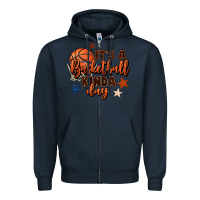 Navy it's a basketball kinda day Zipper Hoodie - FaDigitalArtStudio