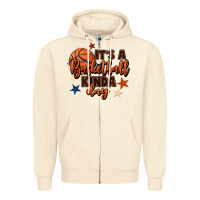 Sandshell it's a basketball kinda day Zipper Hoodie - FaDigitalArtStudio