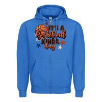 True Royal it's a basketball kinda day Zipper Hoodie - FaDigitalArtStudio
