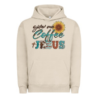 Pigment French Oak give me coffee and jesus Urban Hoodie - Artiststas