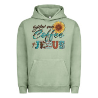 Pigment Oil Green give me coffee and jesus Urban Hoodie - Artiststas