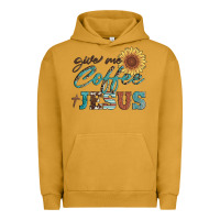 Pigment Peanut Butter give me coffee and jesus Urban Hoodie - Artiststas