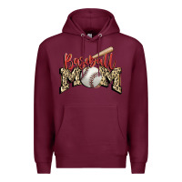 Burgundy baseball mom Premium Hoodie - FaDigitalArtStudio