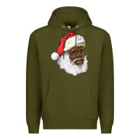 Army Green african american santa Premium Hoodie - RanaPortraitStore