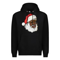 Black african american santa Premium Hoodie - RanaPortraitStore
