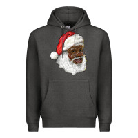 Charcoal Heather african american santa Premium Hoodie - RanaPortraitStore