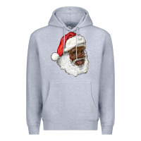 Heather Grey african american santa Premium Hoodie - RanaPortraitStore