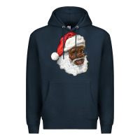 Navy african american santa Premium Hoodie - RanaPortraitStore