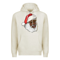 Oatmeal Heather african american santa Premium Hoodie - RanaPortraitStore