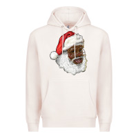 Pale Pink african american santa Premium Hoodie - RanaPortraitStore