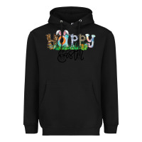 Black Happy Easter Heavyweight Hoodie - CowhideDigitalArt