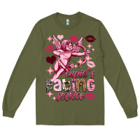 Army Green Cupid's dating service Valentine's Day Long Sleeve Tee - HowdyJamesFarm