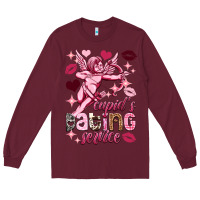 Burgundy Cupid's dating service Valentine's Day Long Sleeve Tee - HowdyJamesFarm