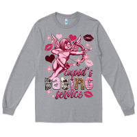 Heather Grey Cupid's dating service Valentine's Day Long Sleeve Tee - HowdyJamesFarm