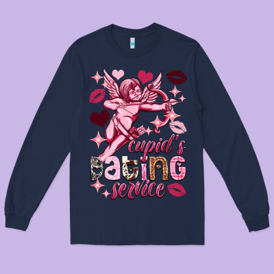 Cupid's Dating Service Valentine's Day Long Sleeve Tee Designed By Howdyjamesfarm