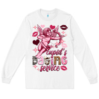 White Cupid's dating service Valentine's Day Long Sleeve Tee - HowdyJamesFarm