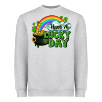 Heather Grey Have a lucky day Heavyweight Sweatshirt - CowGirlArtShop