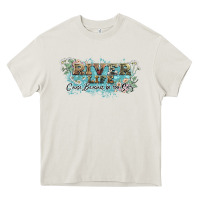 Cream river life Heavy Core Tee - NancyCooperArtShop