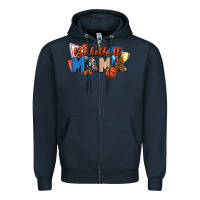 Navy basketball mama Zipper Hoodie - FaDigitalArtStudio