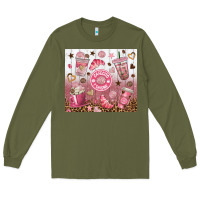 Army Green cafecito y chisme with leopard tumbler tbs Long Sleeve Tee - TumblerDesignByShophia