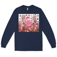 Navy cafecito y chisme with leopard tumbler tbs Long Sleeve Tee - TumblerDesignByShophia