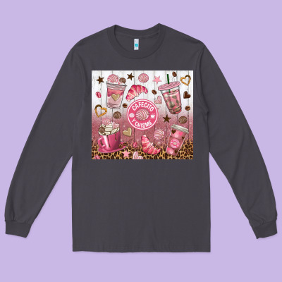 Cafecito Y Chisme With Leopard Tumbler Tbs Long Sleeve Tee Designed By Tumblerdesignbyshophia