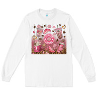 White cafecito y chisme with leopard tumbler tbs Long Sleeve Tee - TumblerDesignByShophia